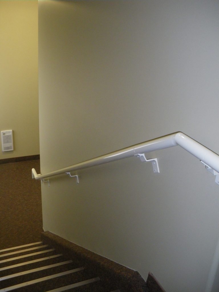 White aluminum pipe handrail