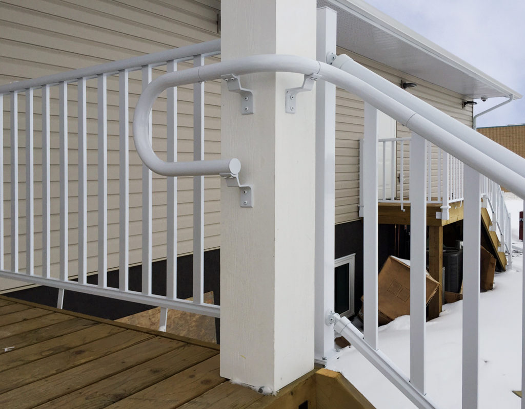 Pipe Railing with rounded end for added support and safety